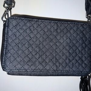 VERA BRADLEY QUILTED BLACK DENIM ALL IN ONE CROSSBODY